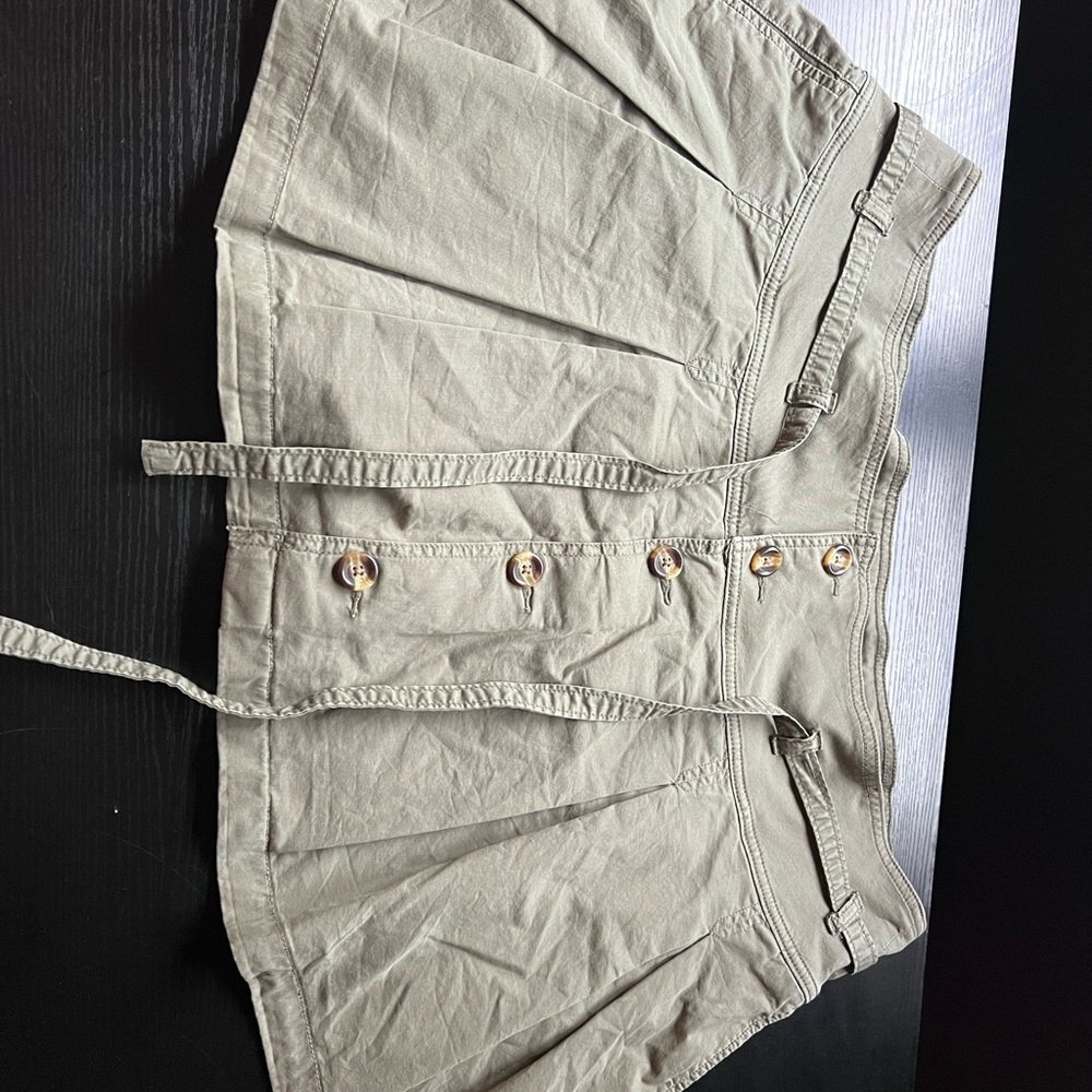 American Eagle Outfitters Khaki Button-Front Skirt